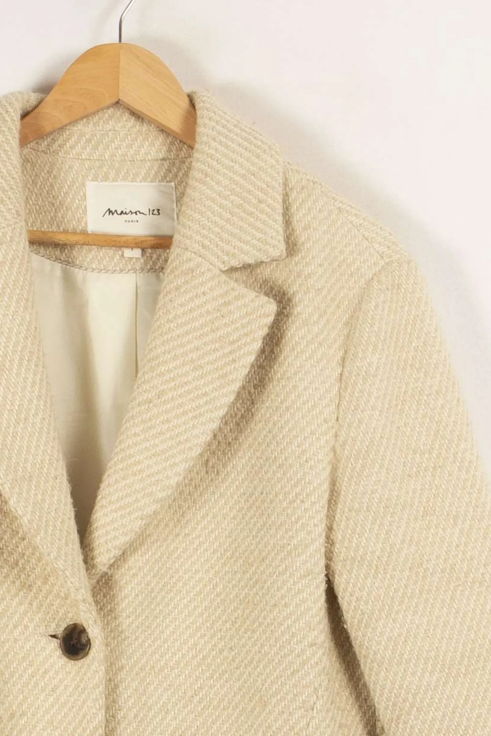 Best Maison 123 Manteau en laine - Taille S/36 Beige