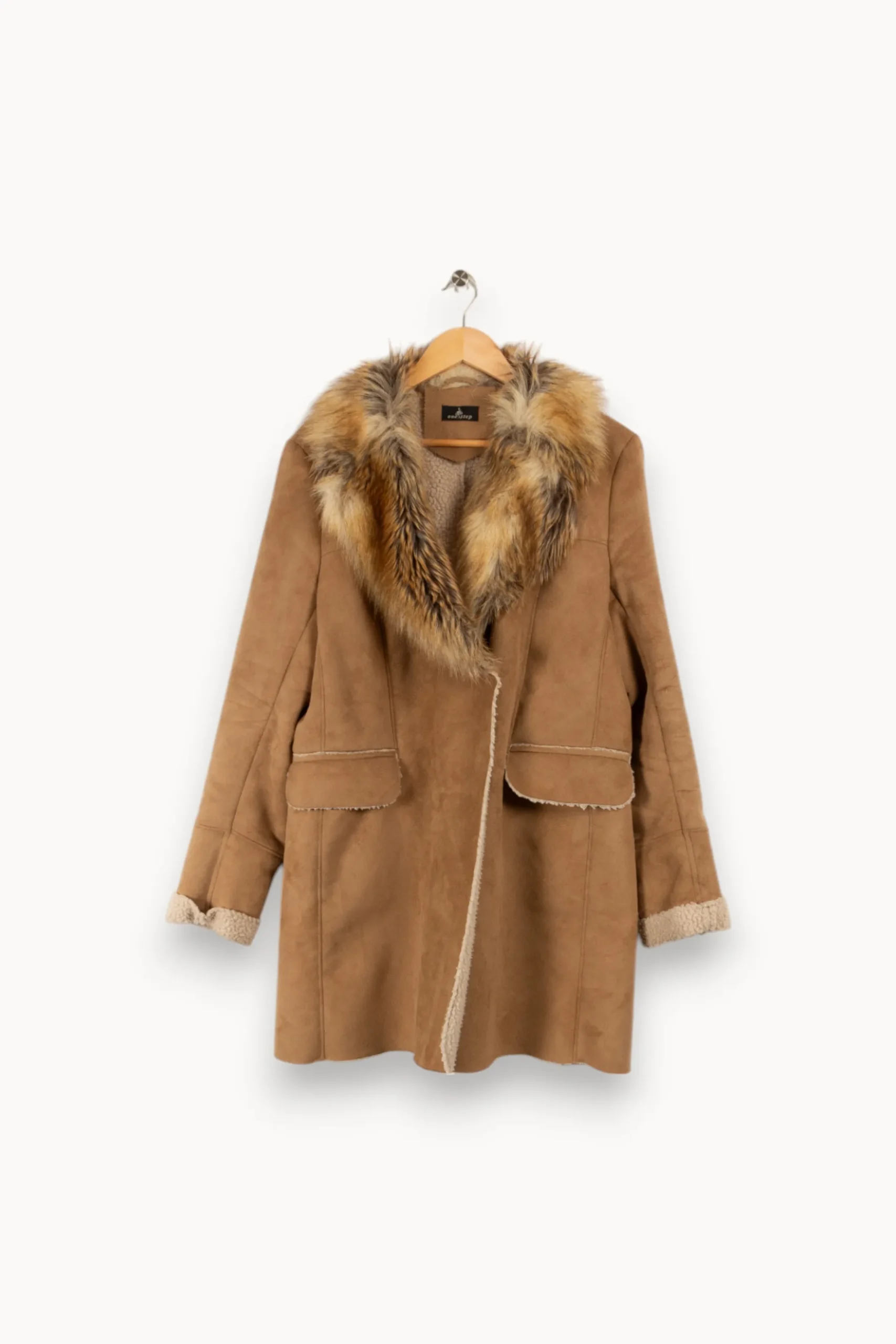 Best One Step Manteau avec fourrure - Taille XXL/44 Marron
