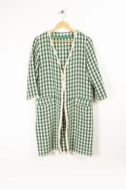 Shop La Fée Maraboutée Manteau pieds de coq - L/40 Vert