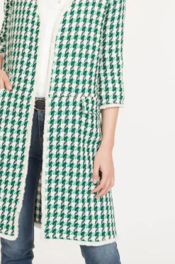 Shop La Fée Maraboutée Manteau pieds de coq - L/40 Vert