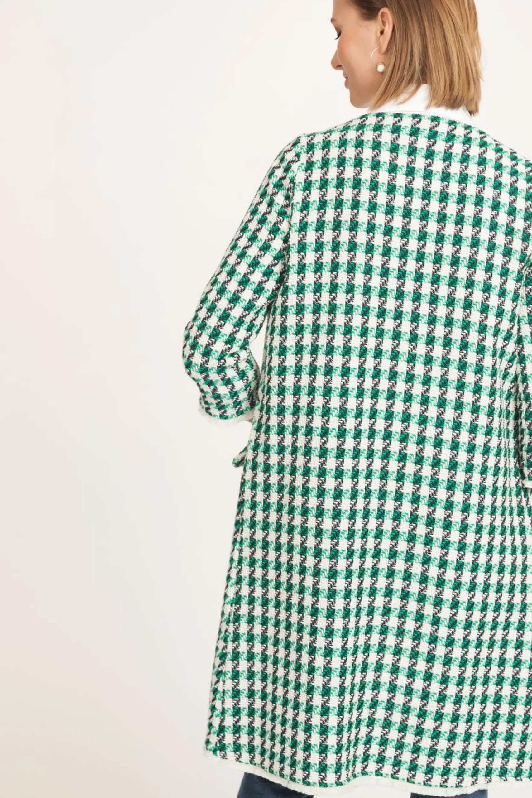 Shop La Fée Maraboutée Manteau pieds de coq - L/40 Vert