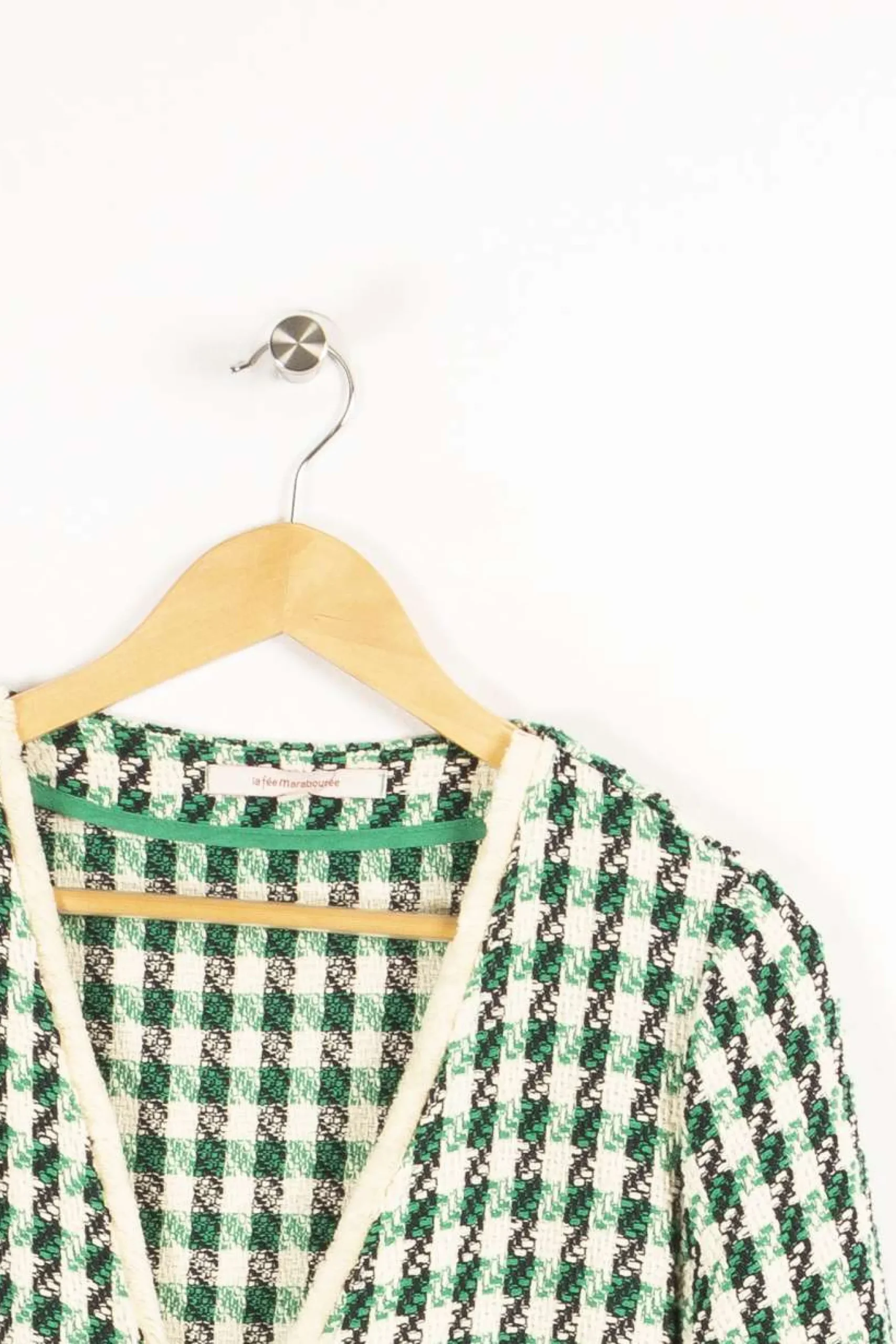 Shop La Fée Maraboutée Manteau pieds de coq - L/40 Vert