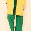 Cheap La Fée Maraboutée Manteau uni en toile de coton texturisée - S/36 Jaune