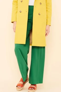 Cheap La Fée Maraboutée Manteau uni en toile de coton texturisée - S/36 Jaune
