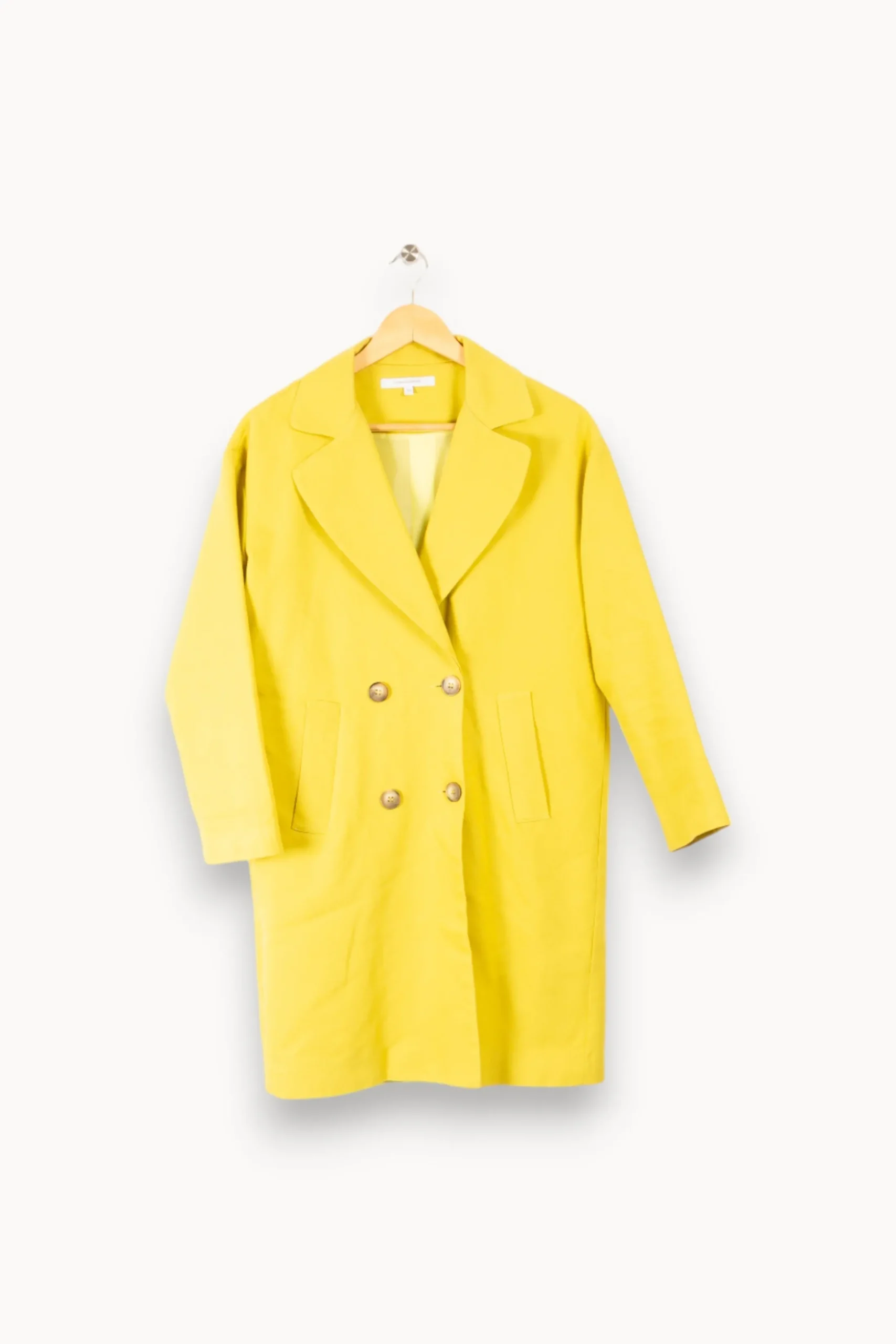Cheap La Fée Maraboutée Manteau uni en toile de coton texturisée - S/36 Jaune