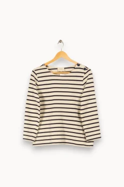 Online Sézane Marinière beige et e - Taille S/36 Bleu