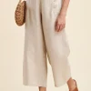 Clearance La Fée Maraboutée Pantalon à ponts en lin - XL/42 Beige