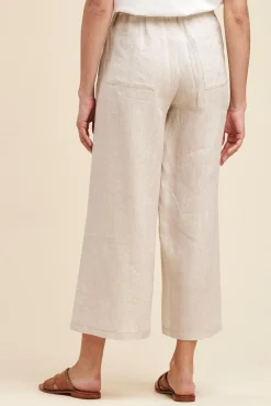 Clearance La Fée Maraboutée Pantalon à ponts en lin - XL/42 Beige