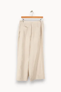 Clearance La Fée Maraboutée Pantalon à ponts en lin - XL/42 Beige