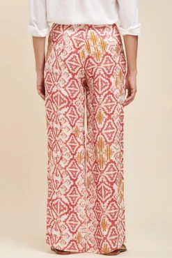 Cheap La Fée Maraboutée Pantalon ample en lin imprimé - S/36 Bleu