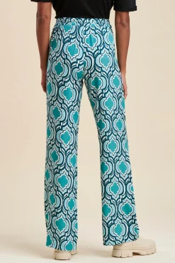 Discount La Fée Maraboutée Pantalon coupe droite imprimé - M/38 Bleu