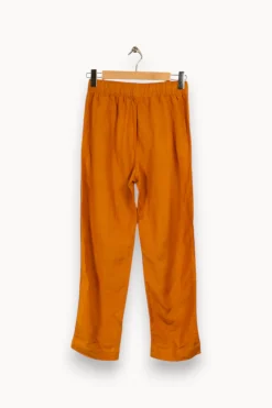 Best Sale La Fée Maraboutée Pantalon droit moutarde avec taille élastique - S/36 Orange