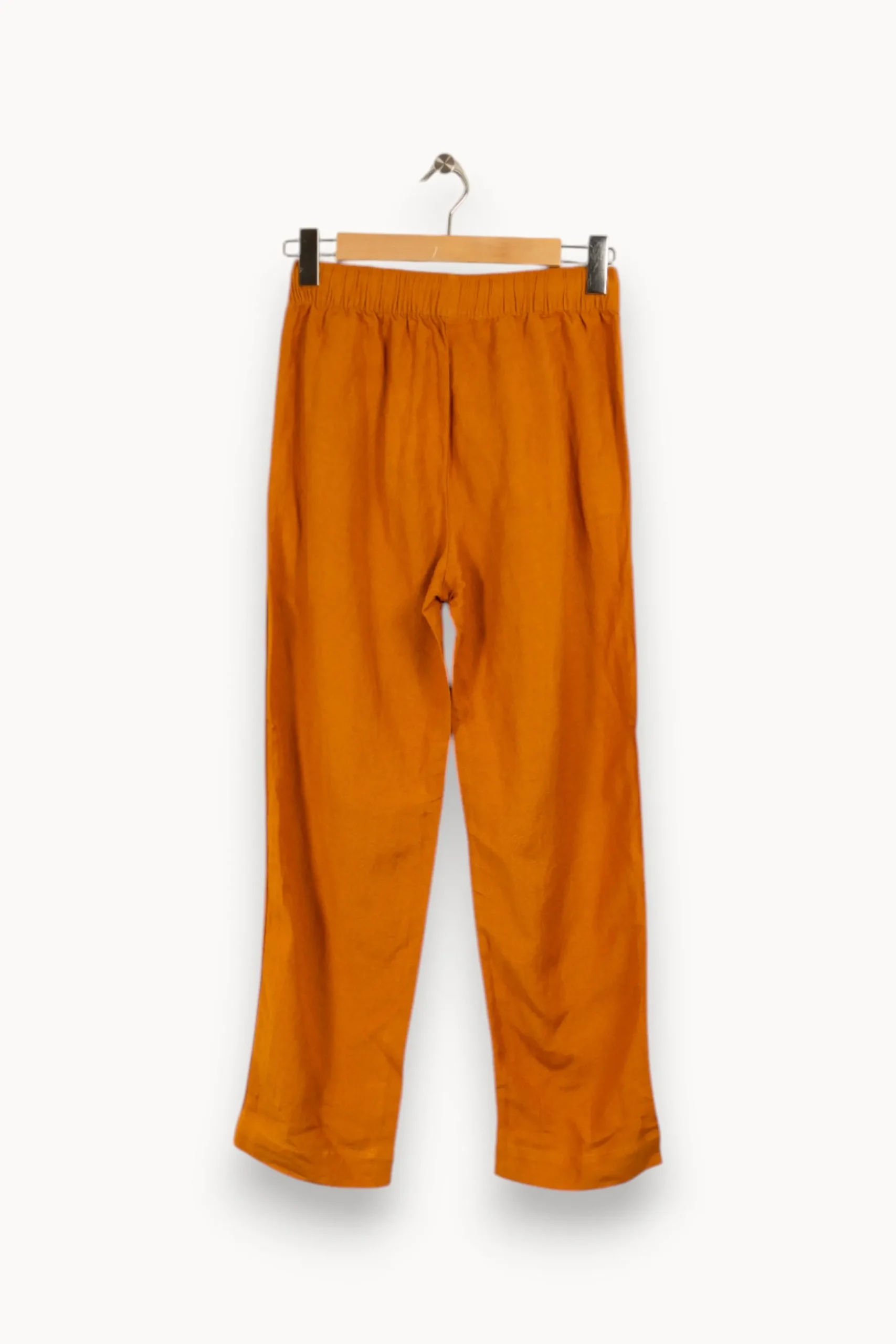 Best Sale La Fée Maraboutée Pantalon droit moutarde avec taille élastique - S/36 Orange
