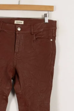Flash Sale Zadig&Voltaire Pantalon en cuir rouille - Taille L/40 Bordeaux