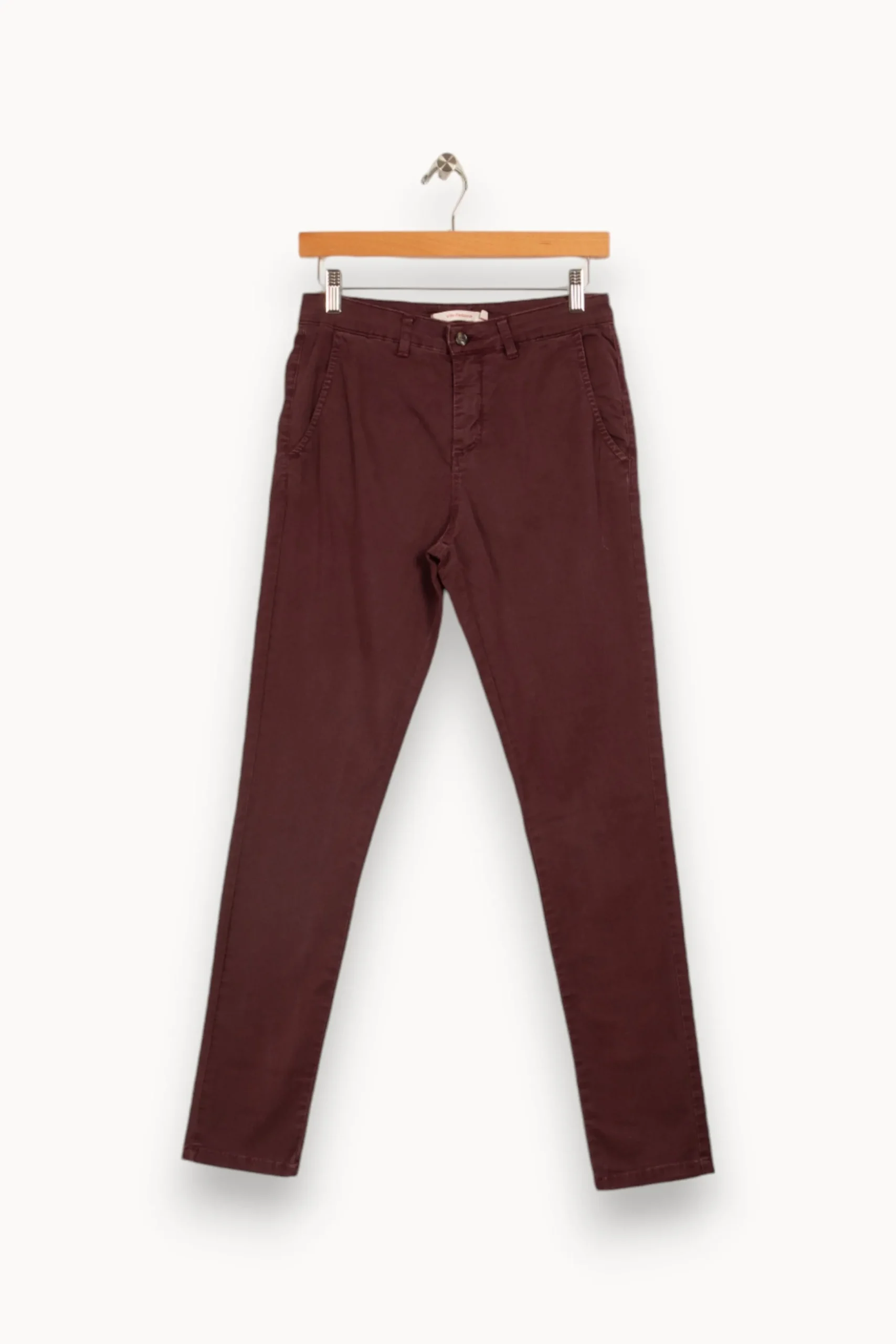 Fashion La Fée Maraboutée Pantalon en toile de coton - S/36 Bordeaux