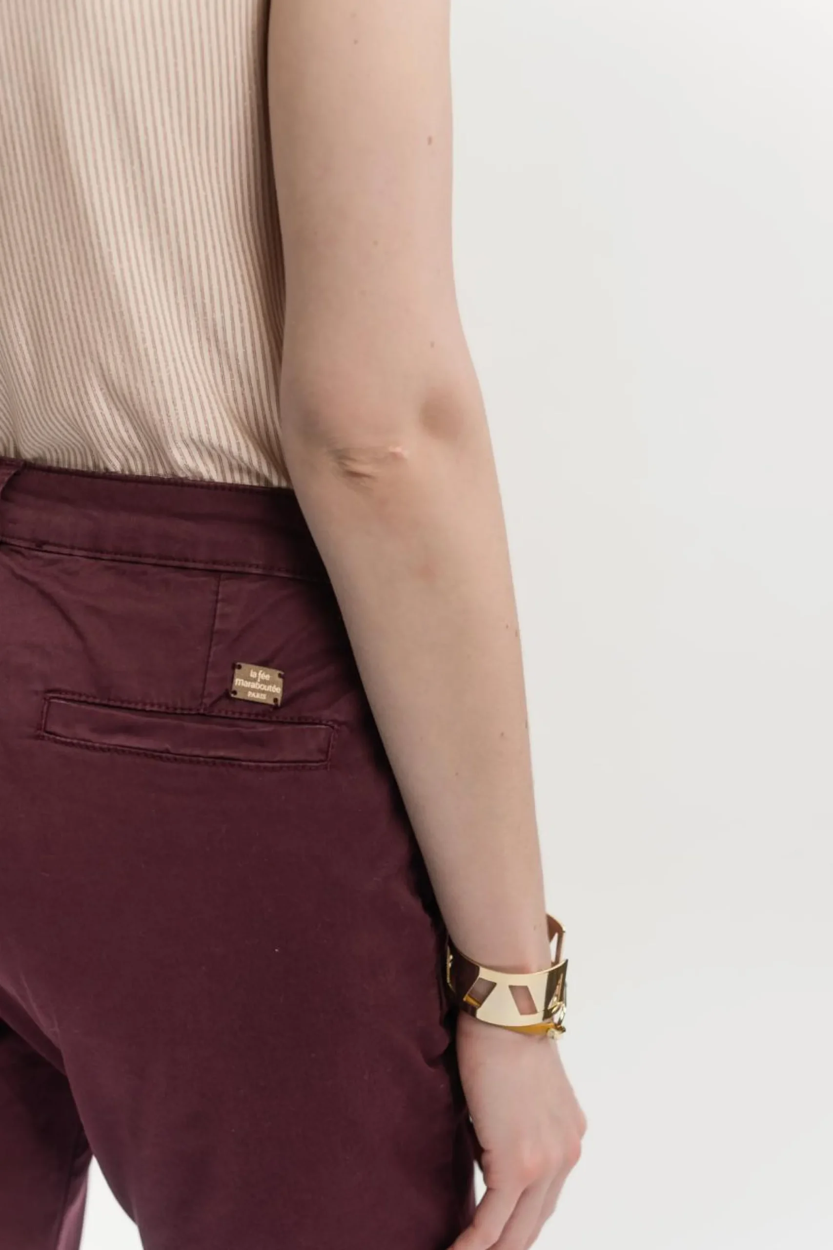 Fashion La Fée Maraboutée Pantalon en toile de coton - S/36 Bordeaux