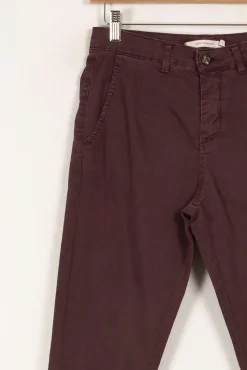 Fashion La Fée Maraboutée Pantalon en toile de coton - S/36 Bordeaux