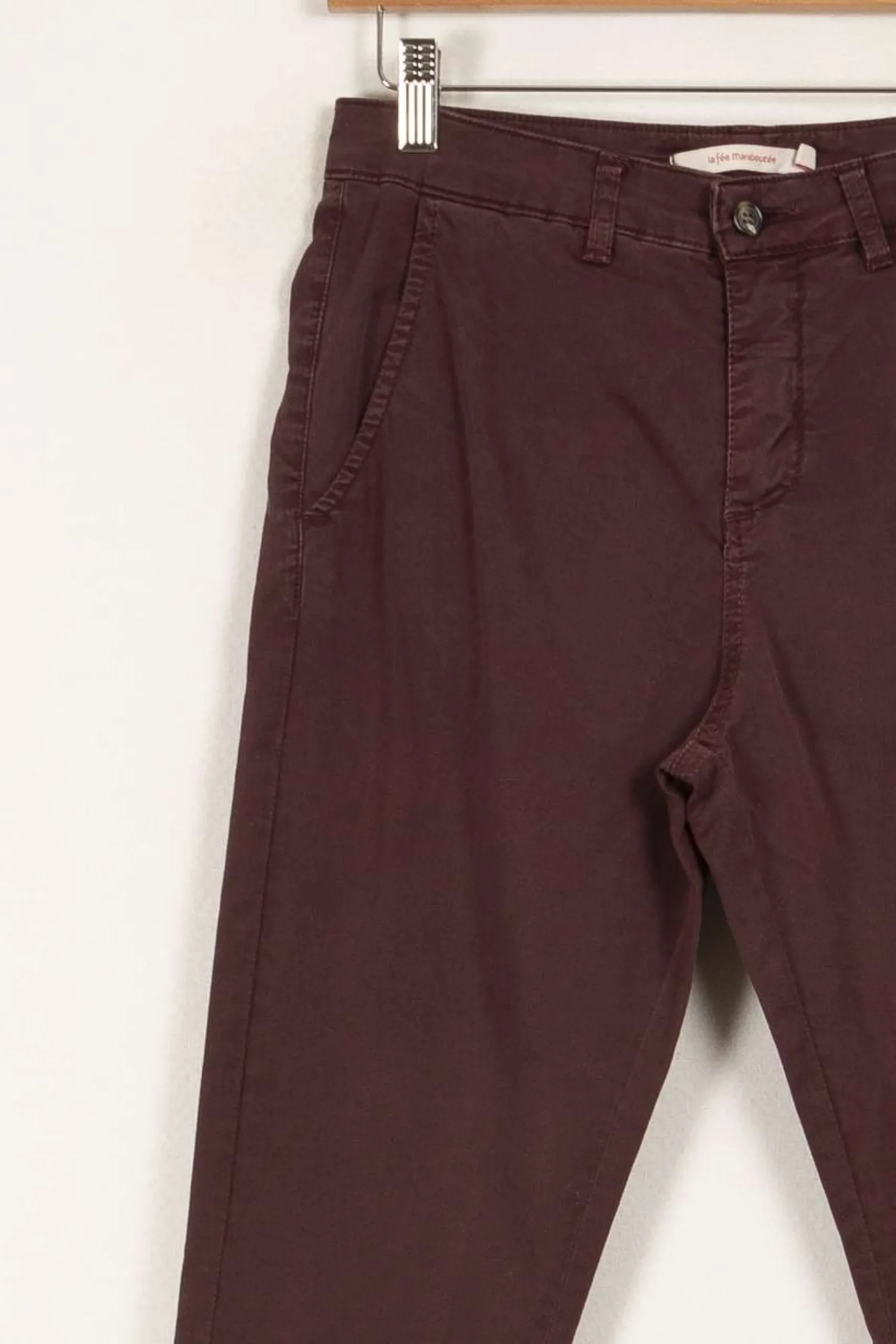 Fashion La Fée Maraboutée Pantalon en toile de coton - S/36 Bordeaux