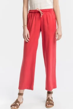 Shop La Fée Maraboutée Pantalon fluide coquelicot - S/36 Rouge