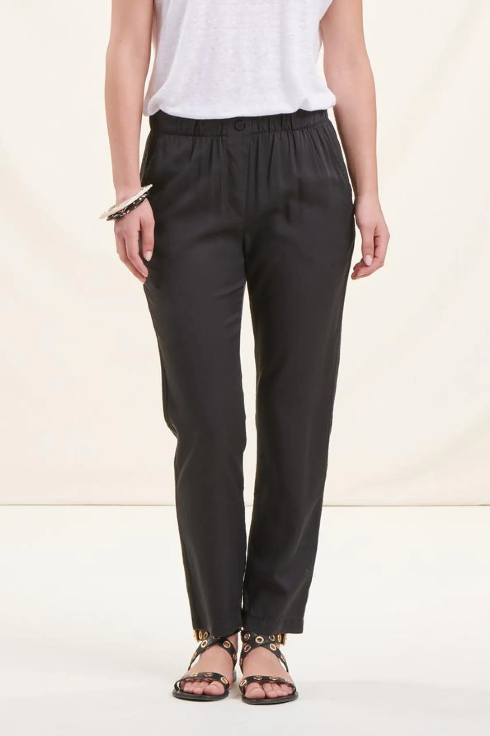 Flash Sale La Fée Maraboutée Pantalon fluide orange en lyocell - M/38 Rouge