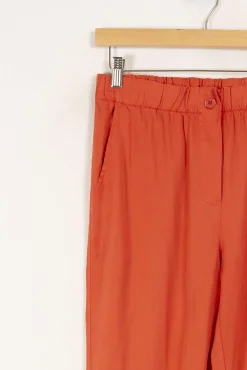 Flash Sale La Fée Maraboutée Pantalon fluide orange en lyocell - M/38 Rouge