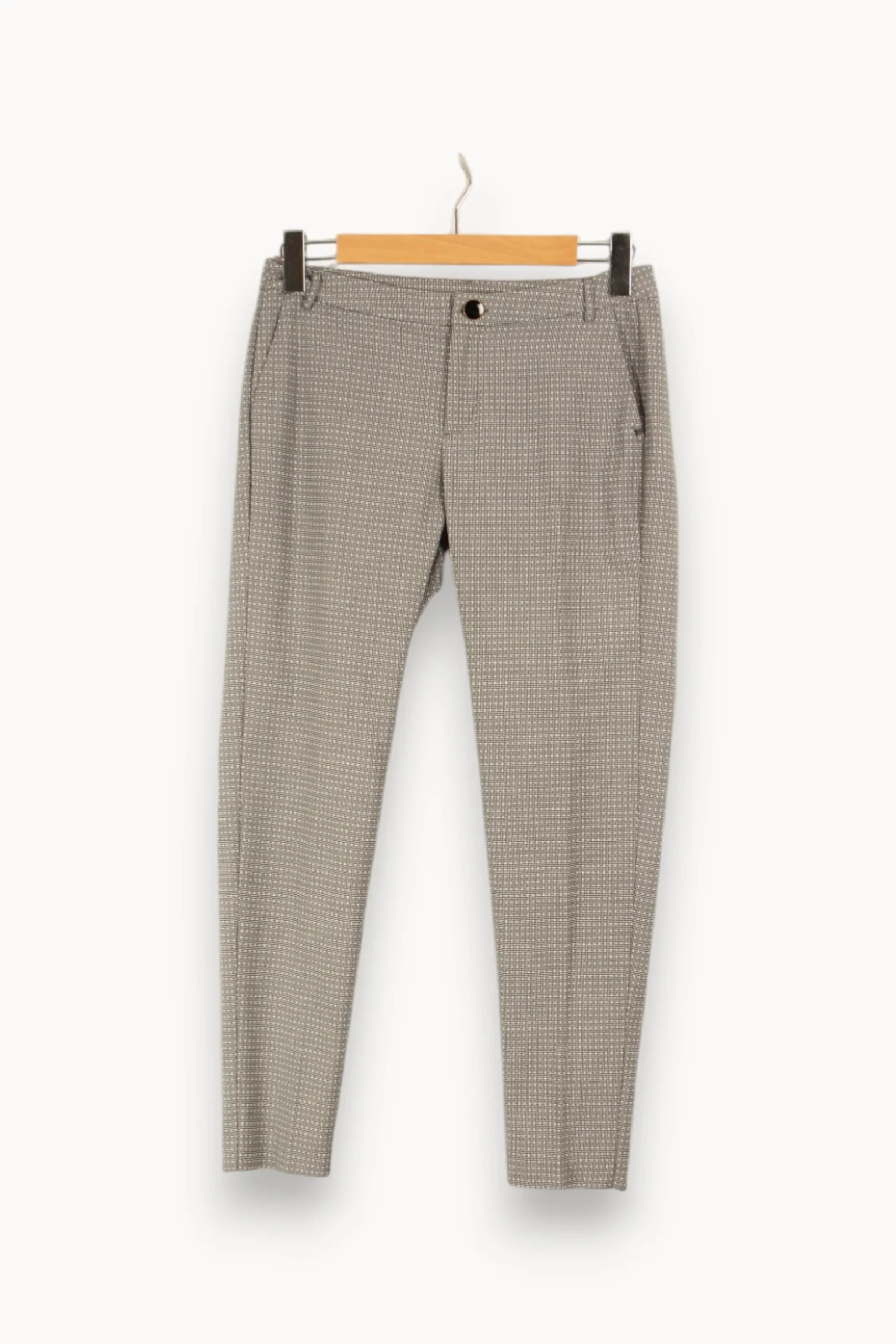 New I.Code Pantalon à motifs blancs - Taille M/38 Gris