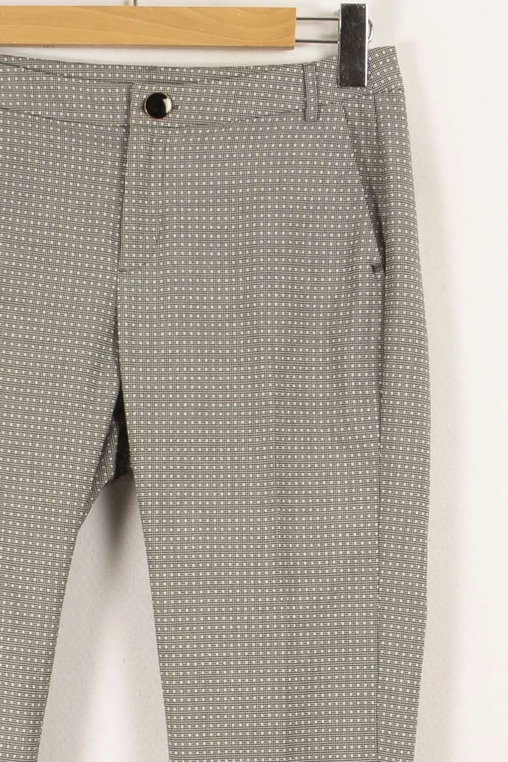 New I.Code Pantalon à motifs blancs - Taille M/38 Gris