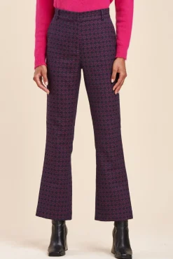Outlet La Fée Maraboutée Pantalon jacquard évasé - 40 Violet