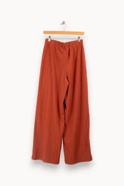 New La Fée Maraboutée Pantalon jersey rayé - S/36 Marron