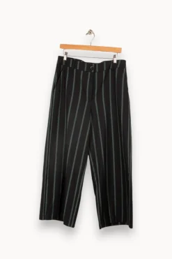 Store La Fée Maraboutée Pantalon large à rayures vertes - L/40 Bleu