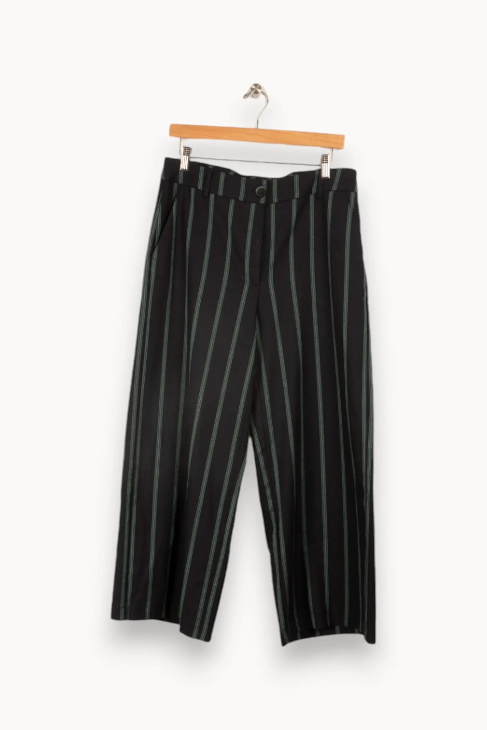 Store La Fée Maraboutée Pantalon large à rayures vertes - L/40 Bleu