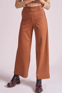 Fashion La Fée Maraboutée Pantalon large en jersey milano - L/40 Marron
