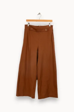 Fashion La Fée Maraboutée Pantalon large en jersey milano - L/40 Marron