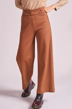 Fashion La Fée Maraboutée Pantalon large en jersey milano - L/40 Marron