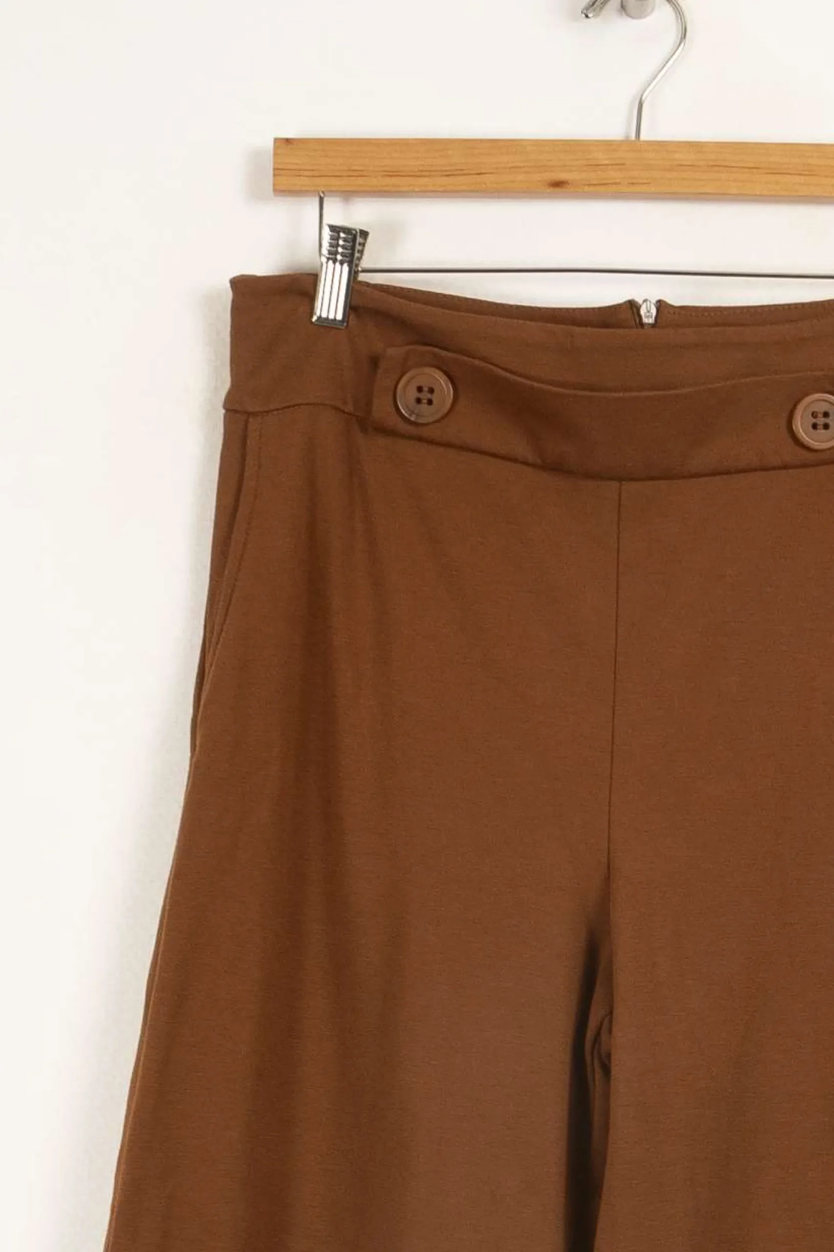 Fashion La Fée Maraboutée Pantalon large en jersey milano - L/40 Marron