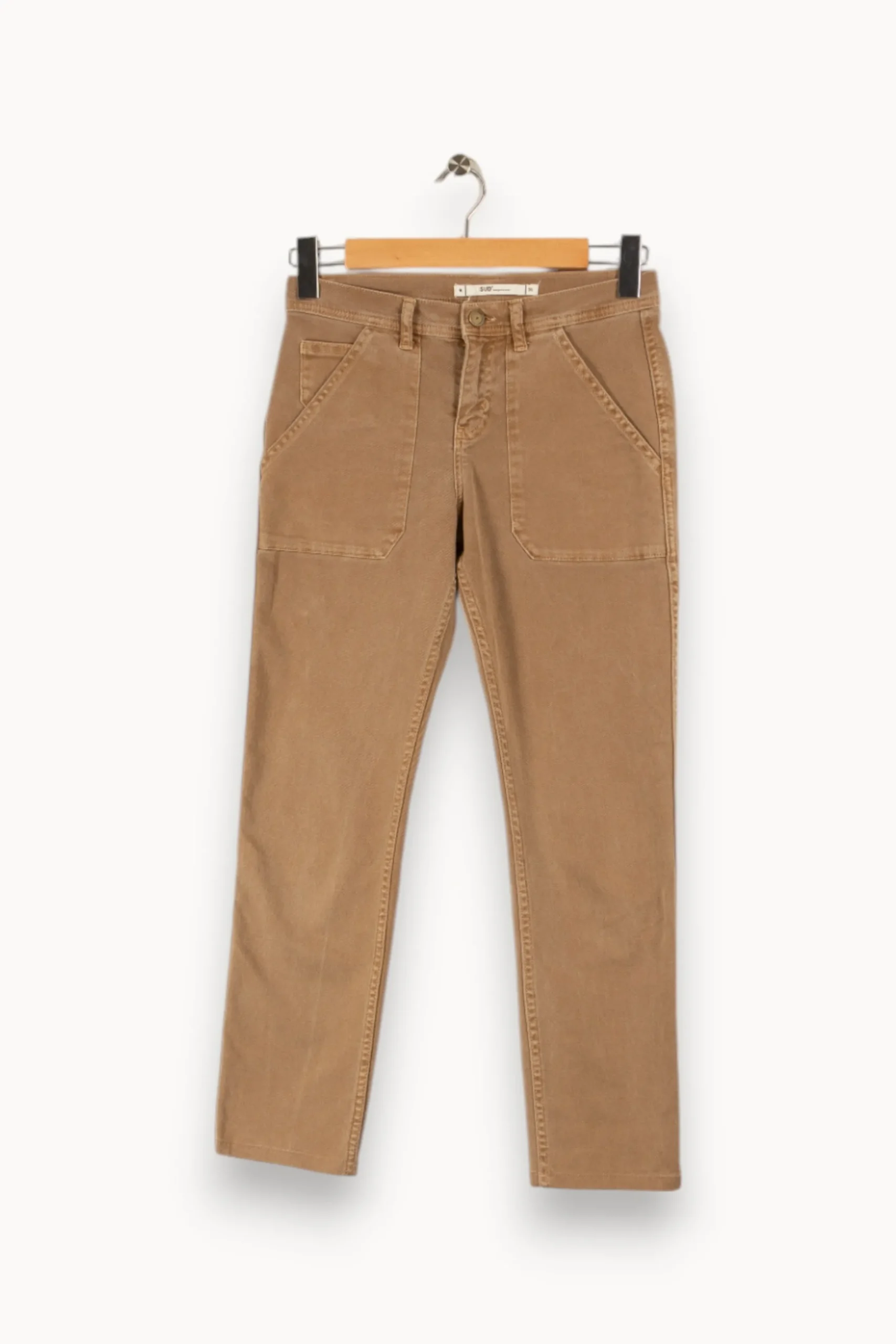 Shop Sud express Pantalon marron - Taille S/36 Beige