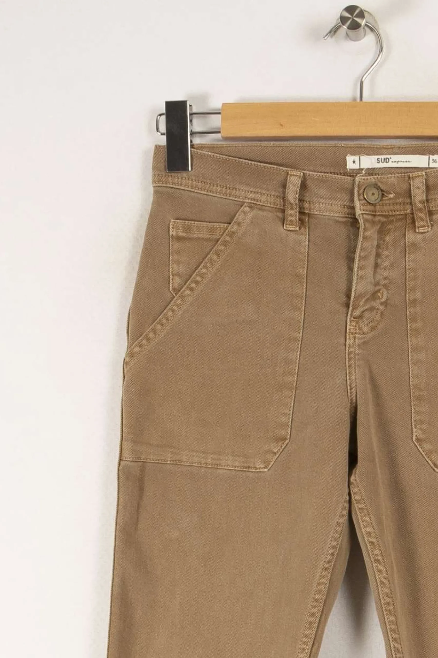Shop Sud express Pantalon marron - Taille S/36 Beige