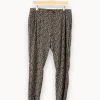 Store IKKS Pantalon noir à motifs de fleurs blanches - XL / 42 Multicolore
