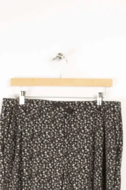 Store IKKS Pantalon noir à motifs de fleurs blanches - XL / 42 Multicolore