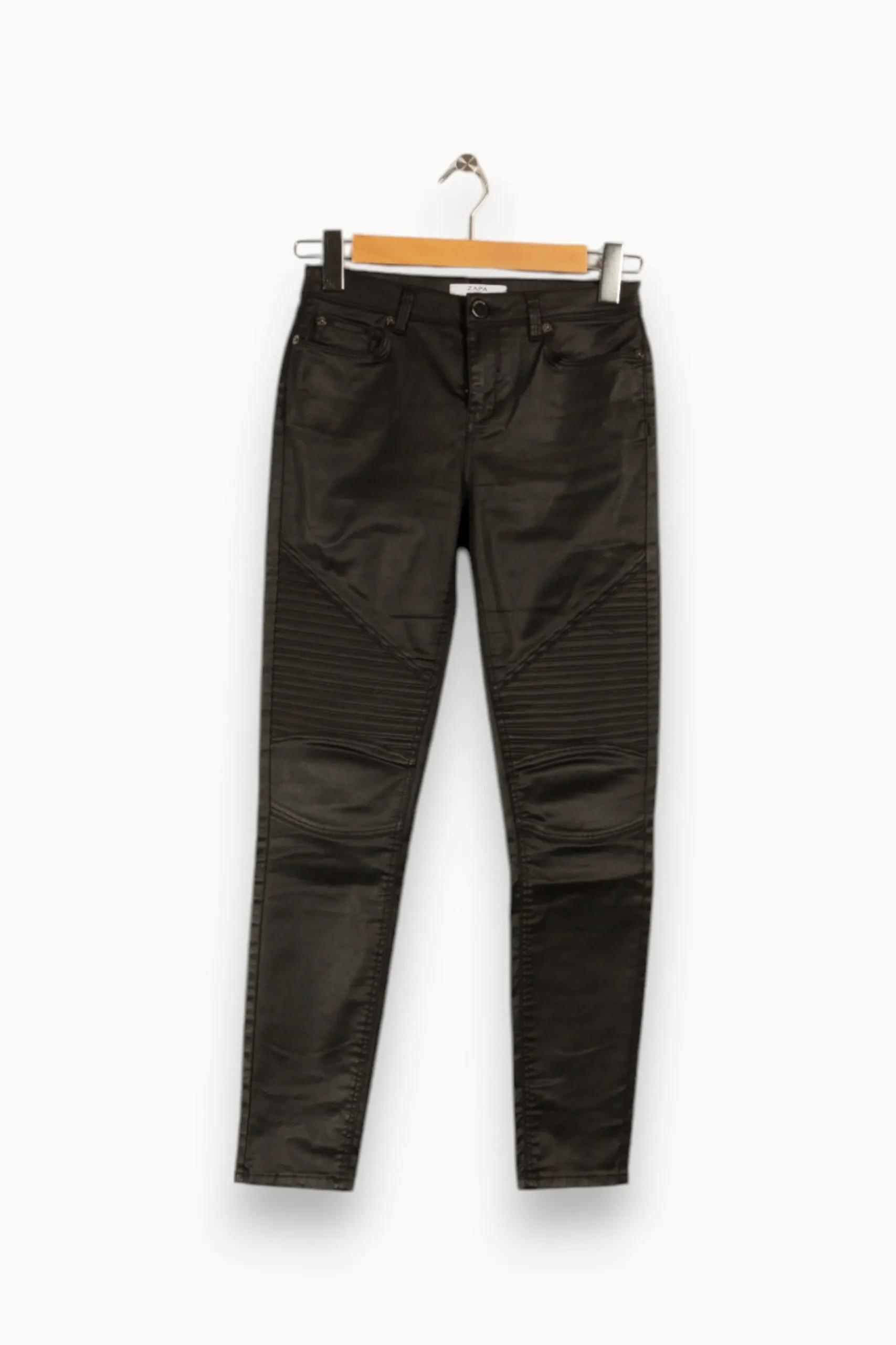 Flash Sale ZAPA Pantalon style cuir - Taille XS/34 Noir