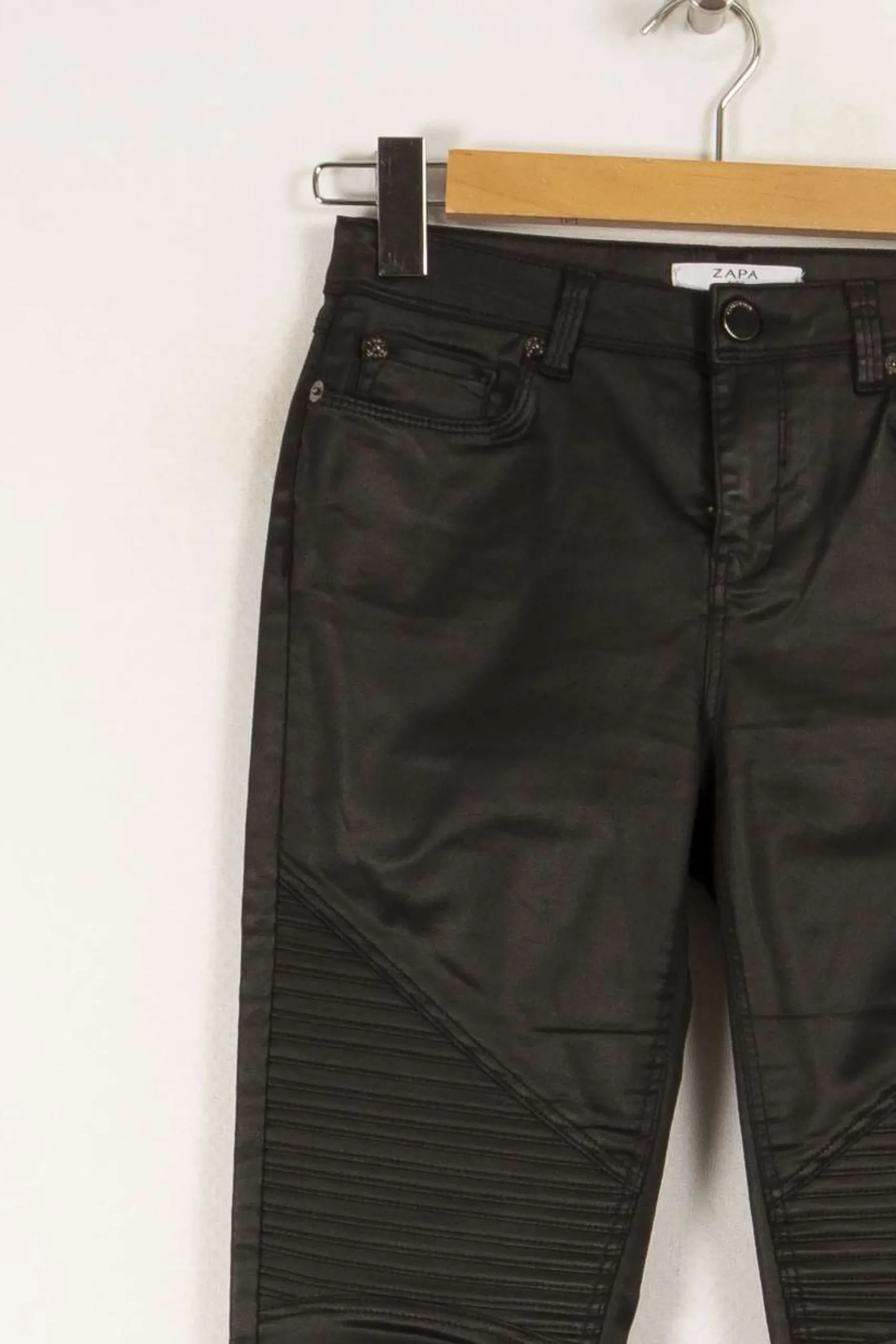 Flash Sale ZAPA Pantalon style cuir - Taille XS/34 Noir