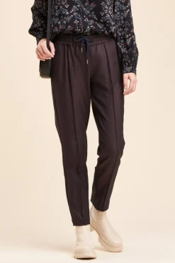 Cheap La Fée Maraboutée Pantalon pied de puce taille élastiquée - 40 Marron