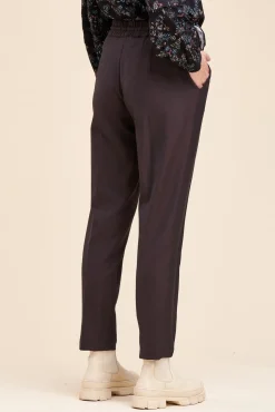 Clearance La Fée Maraboutée Pantalon pied de puce taille élastiquée - 42 Marron
