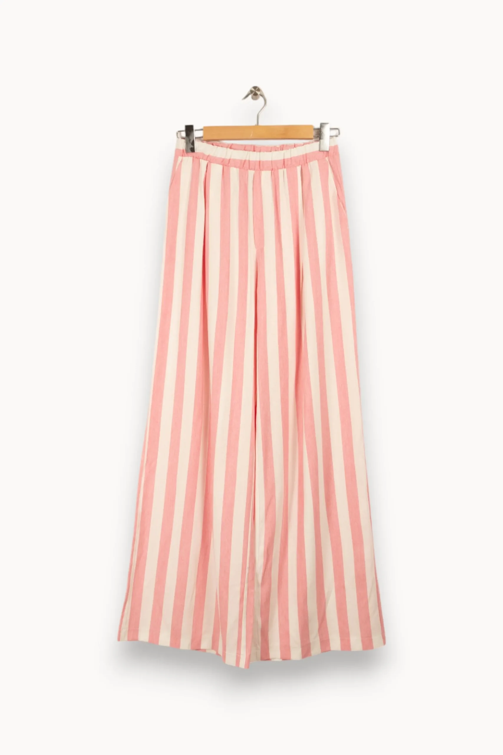 Store Imperial Pantalon et blanc rayé - Taille M/38 Rose