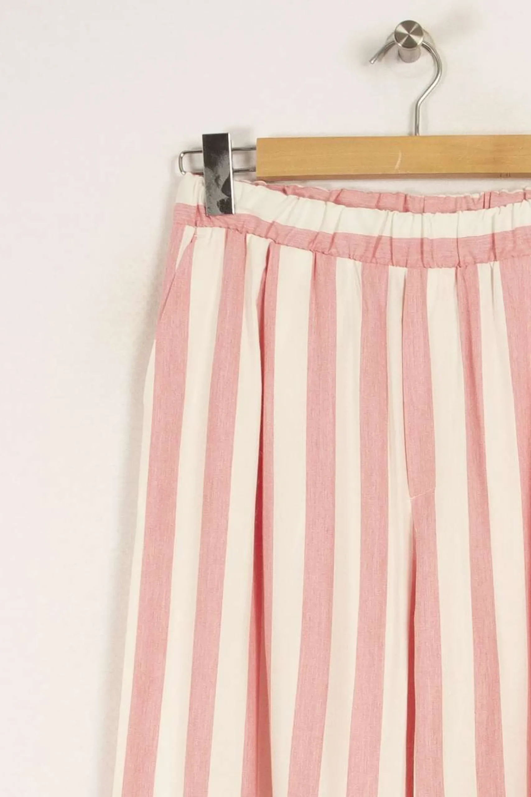 Store Imperial Pantalon et blanc rayé - Taille M/38 Rose