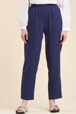 New La Fée Maraboutée Pantalon taille élastiquée en gaze de coton - S/36 Blanc