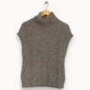 Store Caroll Pull à col roulé sans manches - Taille XS/34 Gris