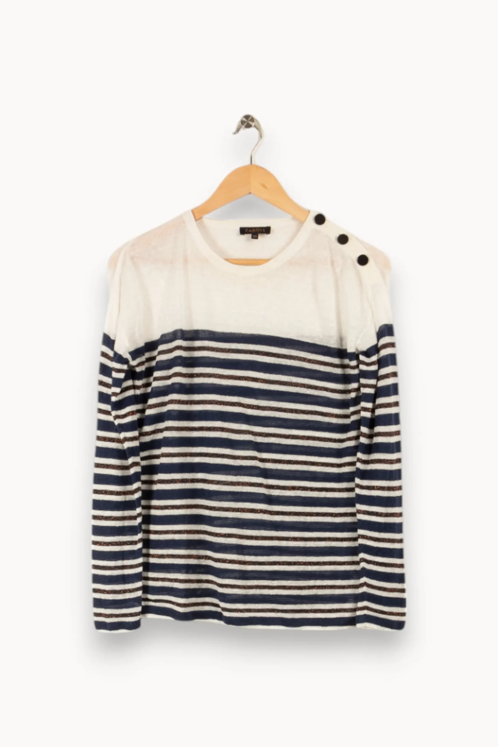 Cheap Caroll Pull à rayures bleu et blanc - Taille XS/34 Multicolore