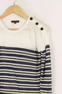 Cheap Caroll Pull à rayures bleu et blanc - Taille XS/34 Multicolore