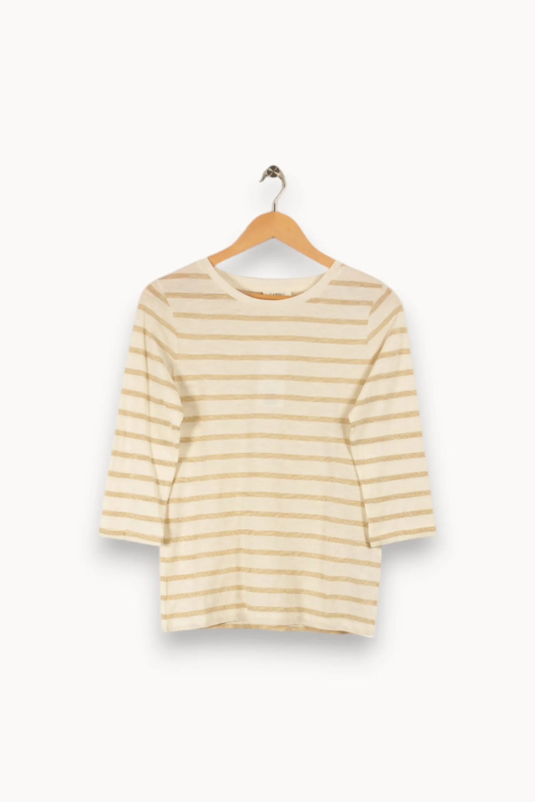 New Caroll Pull à rayures dorées - Taille S/36 Blanc